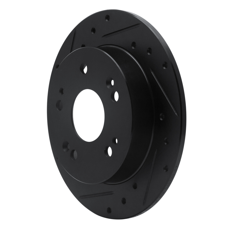 Acura ILX Brake Rotor (1) - Rear Left - R1 Concepts - Drilled & Slotted - Black - `97-`15